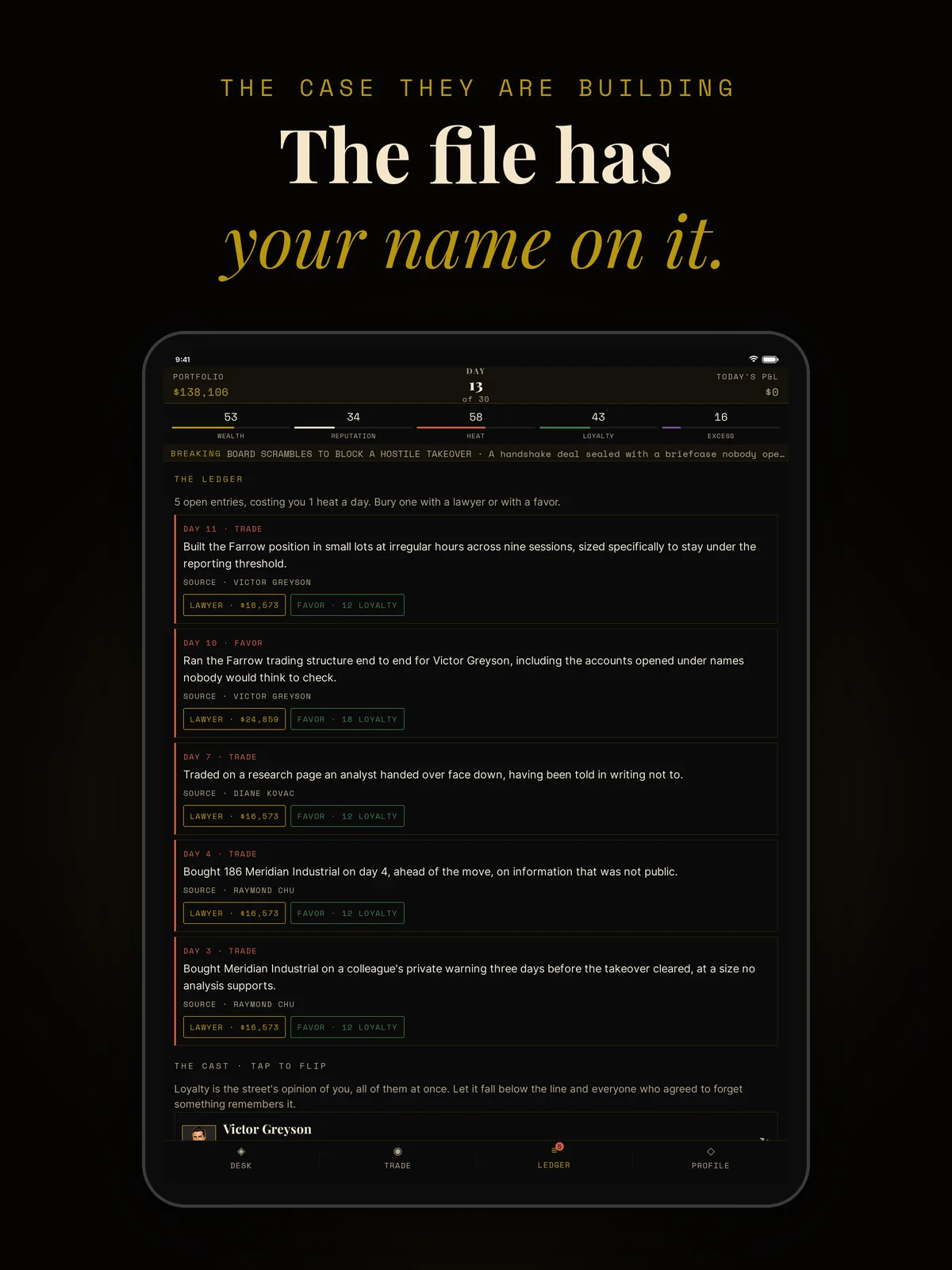 The Ledger on iPad